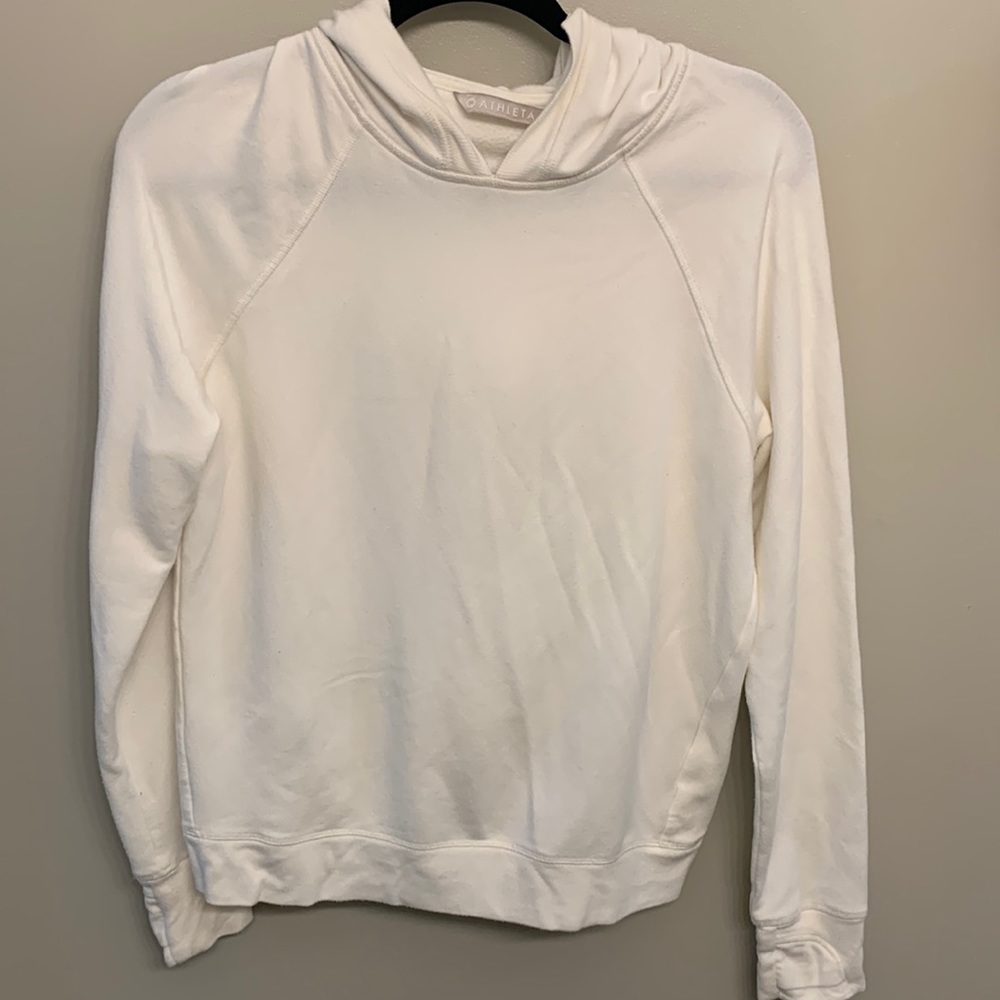 Athleta Ivory Hoodie Tulip Back Small. Used but in great condition! Super comfy.